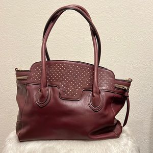 Maroon date night bag.